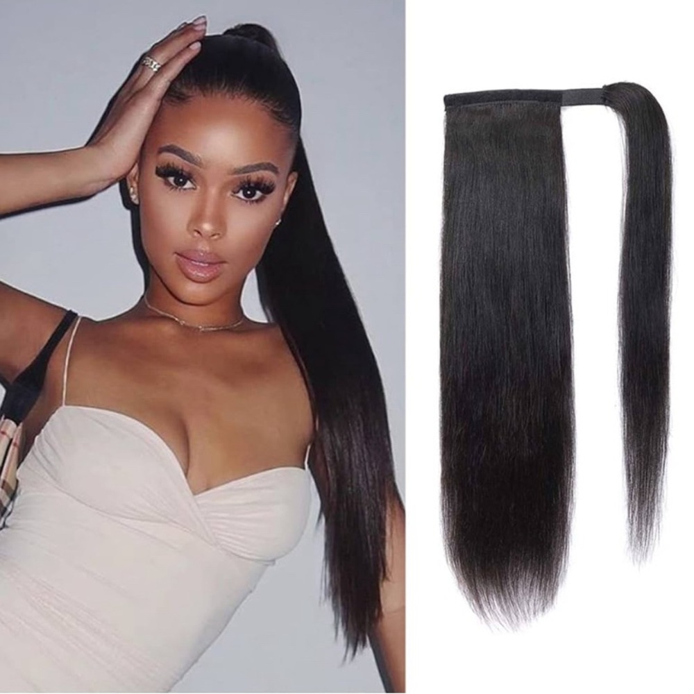 Sleek Black Ponytail Hair Extension